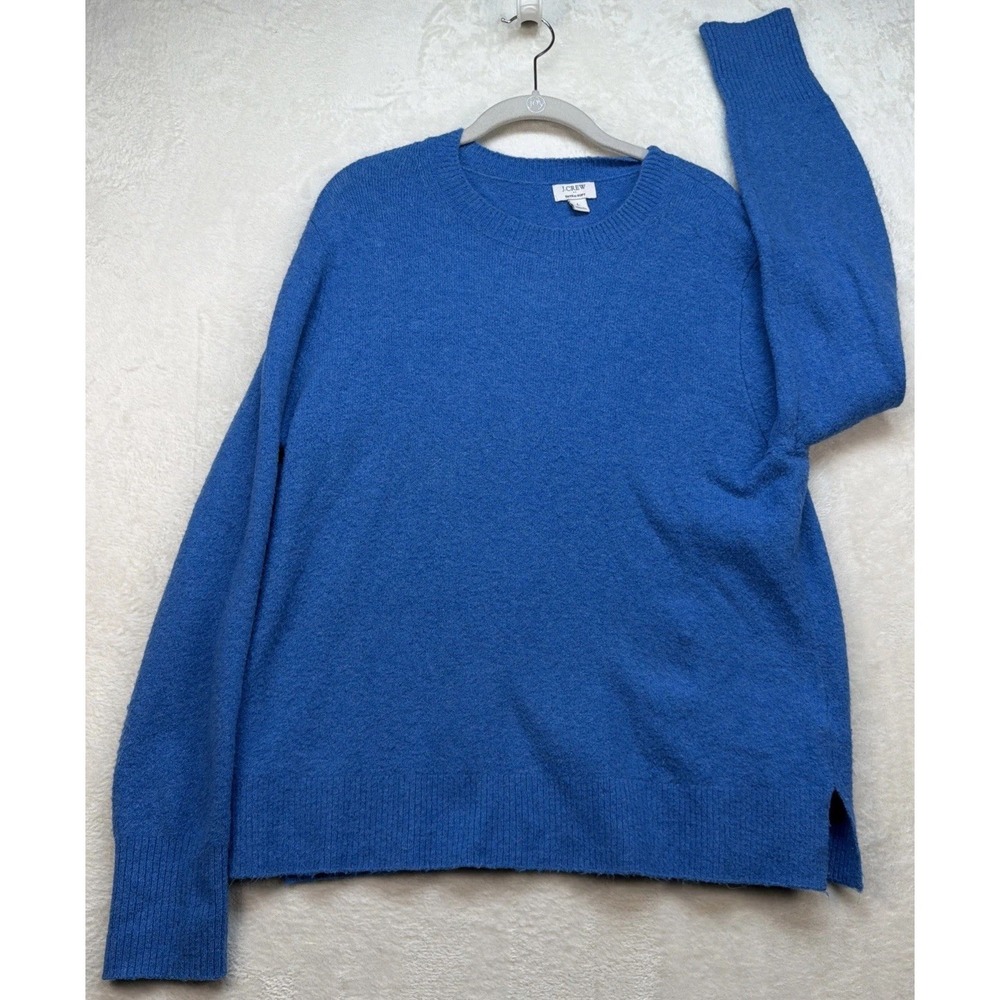 J Crew Womens Crewneck Sweater Large Soft Knit Classic Minimalist Blue